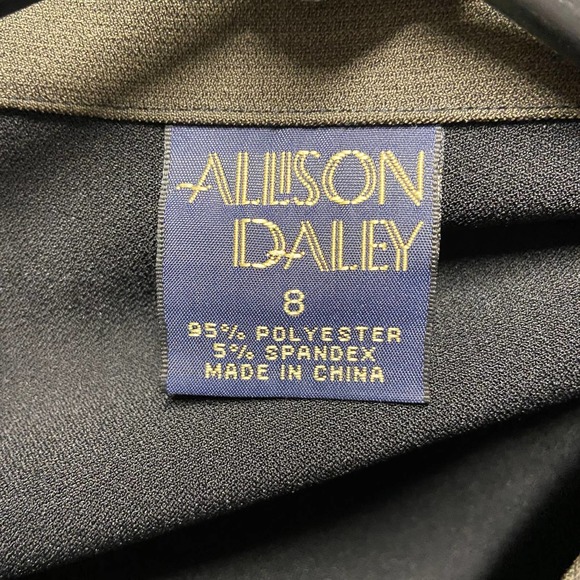 Allison Daley Blouse Jacket Top Size 8 Burgundy Green Black - Picture 5 of 7